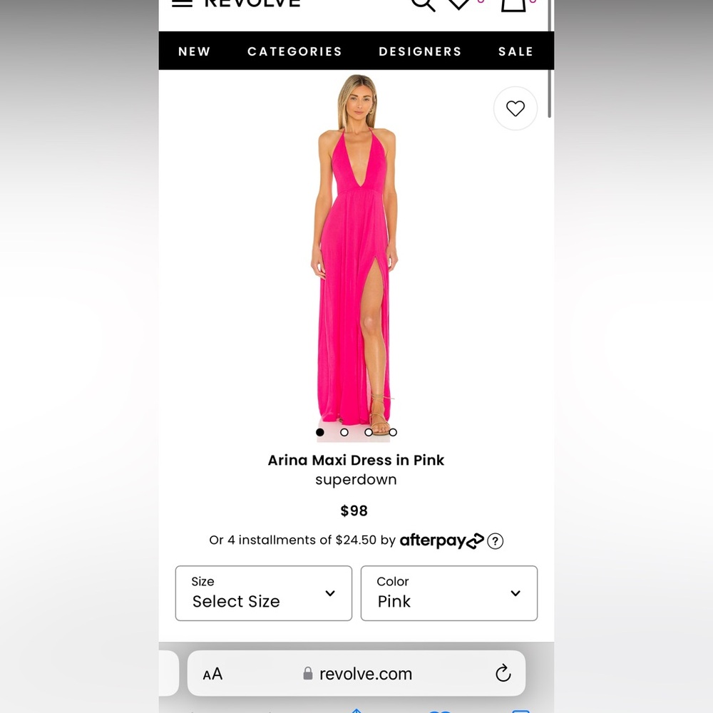 Superdown Ariana Maxi Dress in Hot Pink